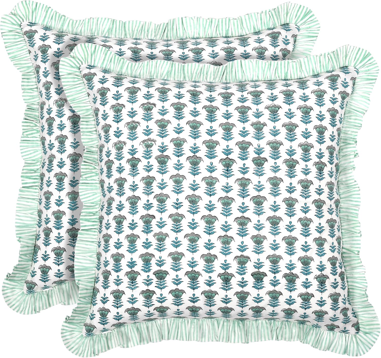 Blue Throw Pillow Cover — 18" — Aquamarine Blue
