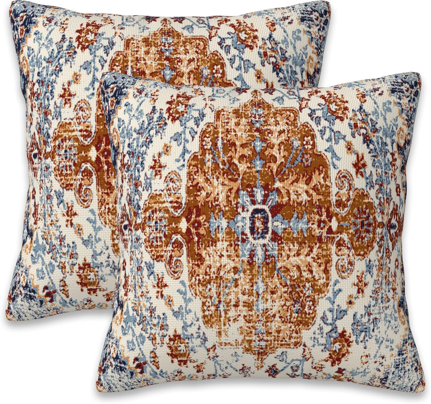 Boho Blue Throw Pillow Cover — 20" — Ethnic Boho