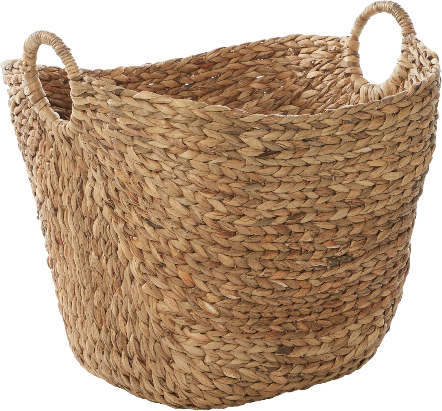Boho Brown Woven Basket — 21" — 20" x 18" x 19"
