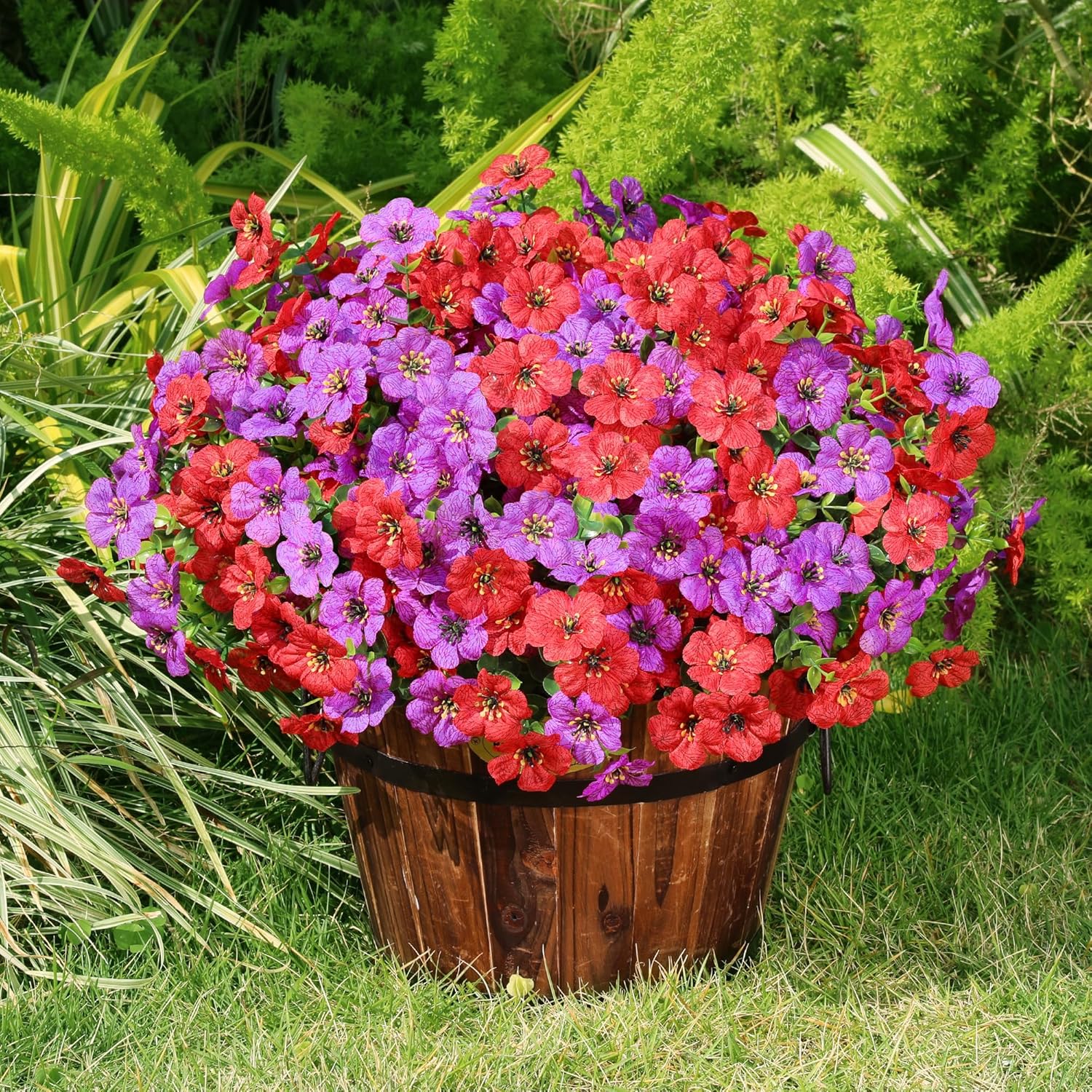 Farmhouse Pink Faux Plant — Mixed Red Purple