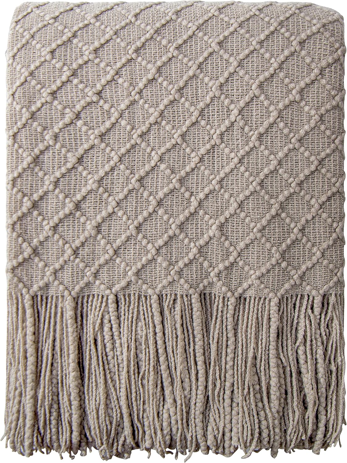 Boho Beige Throw Pillow — 51" - View 8