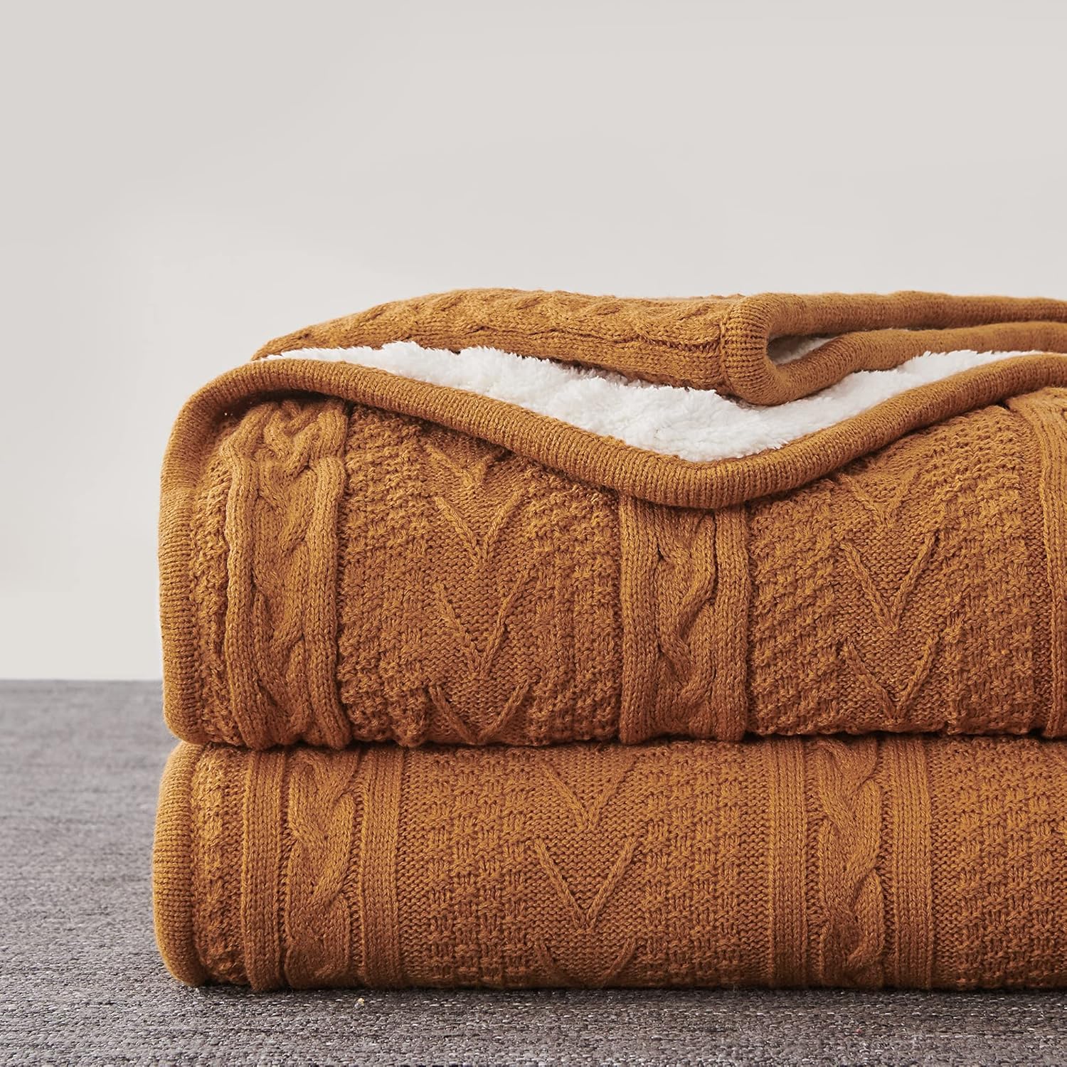 Knit Beige Throw Pillow — 50" — 60"x80", Oversize