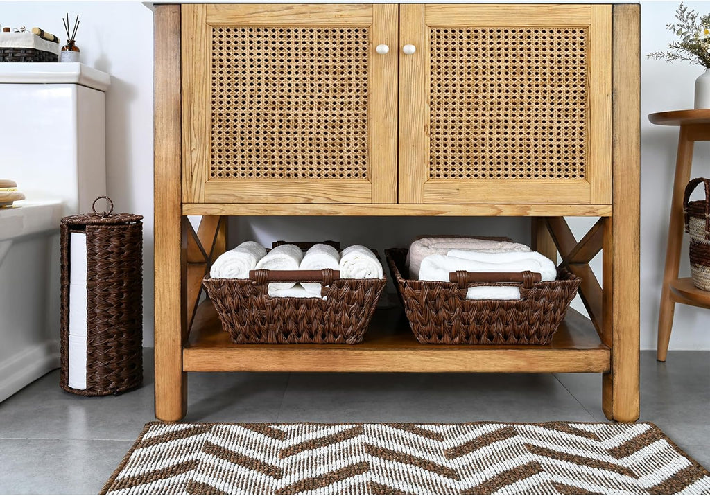 Boho Brown Woven Basket — 17" - View 2