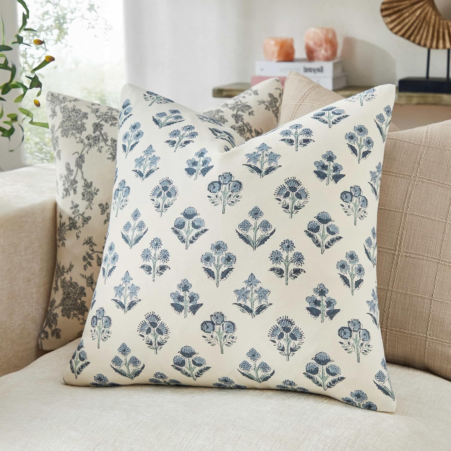 Boho Blue Pillow Cover — 18" - View 4