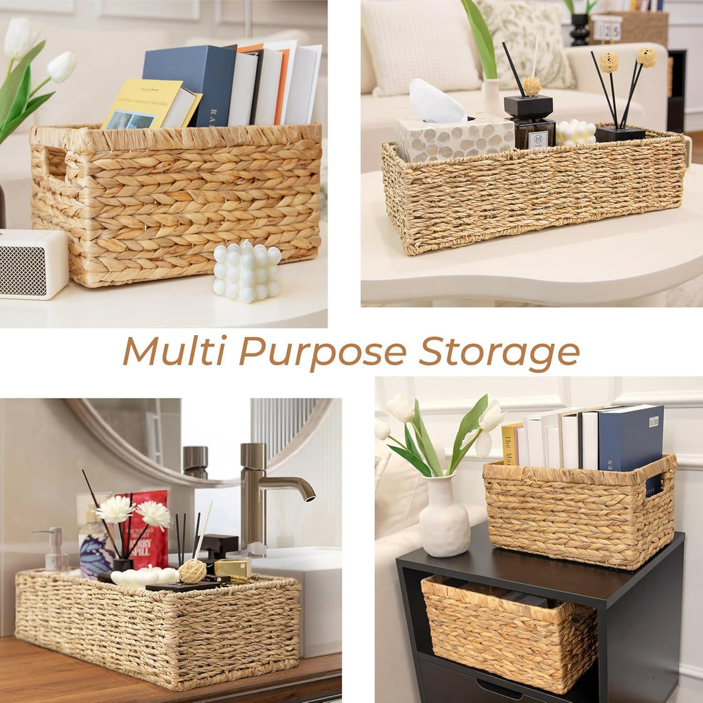Handwoven Boho Rattan Storage Basket — 13.5" - View 4