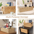 Handwoven Boho Rattan Storage Basket — 13.5" - View 4