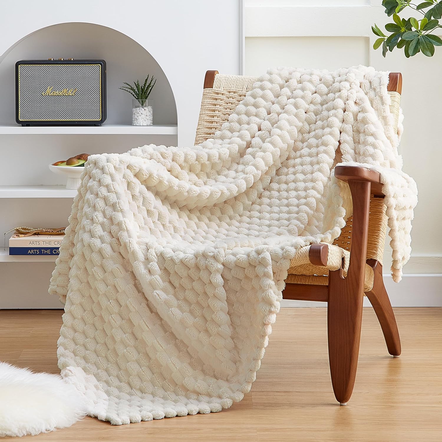 Beige Throw Pillow — 50" — Cream