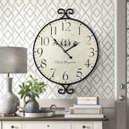 Battery Operated Farmhouse Gold Wall Clock — 24"
