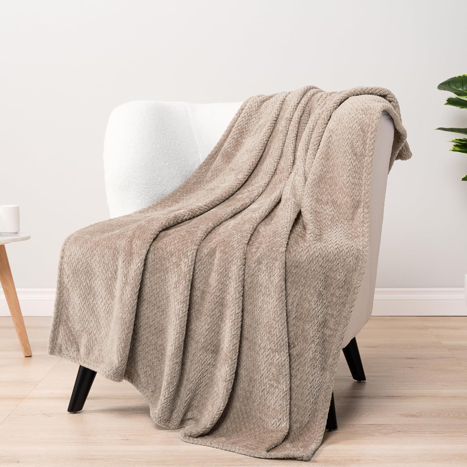 Beige Throw Pillow — 60" — Taupe/Camel