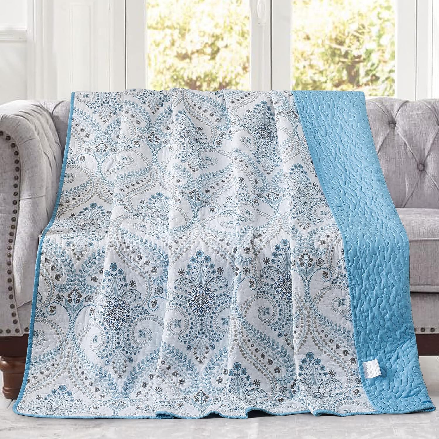 Boho Blue Throw Pillow — 78" — Blue Classic Royal