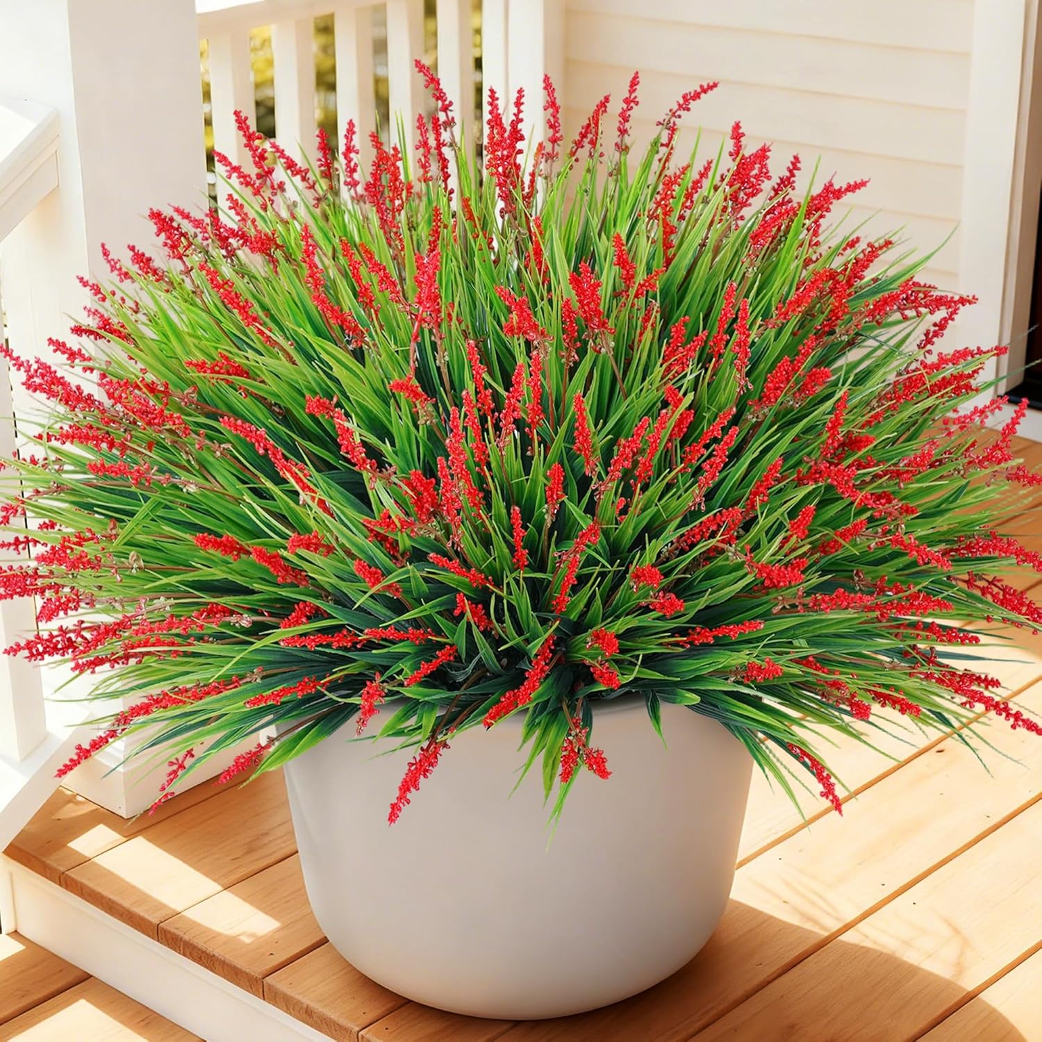 Purple Artificial Plant — Red