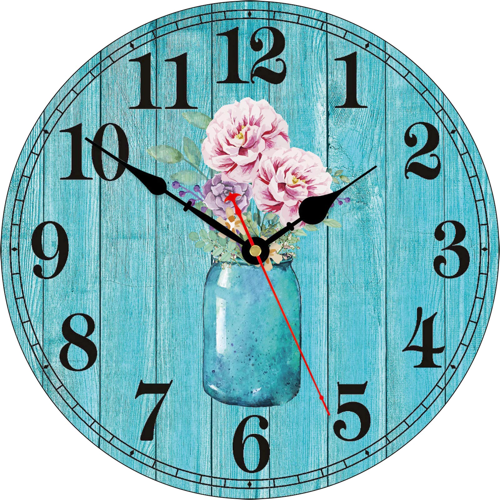 Vintage Mid-Century Wood Wall Clock — 14"