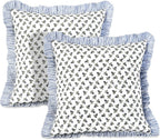 Blue Throw Pillow Cover — 18" — Baby Blossoms