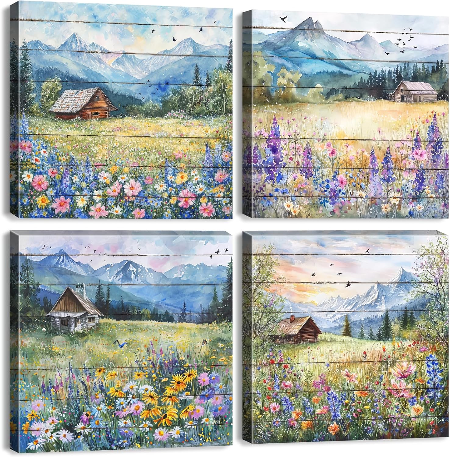 Framed Farmhouse Blue Canvas Wall Art — 20" — 16x16in