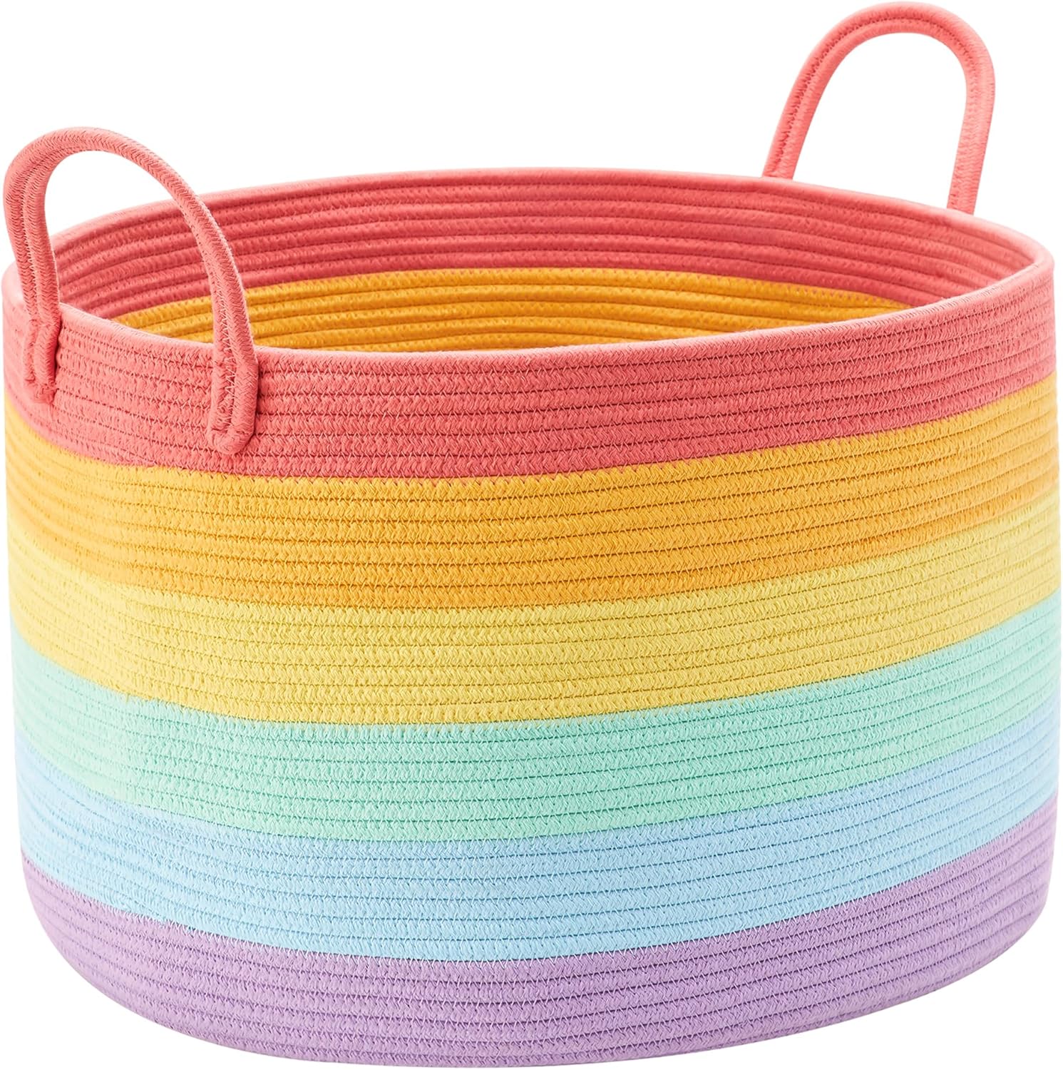 Boho Rattan Throw Pillow — 20" — Rainbow