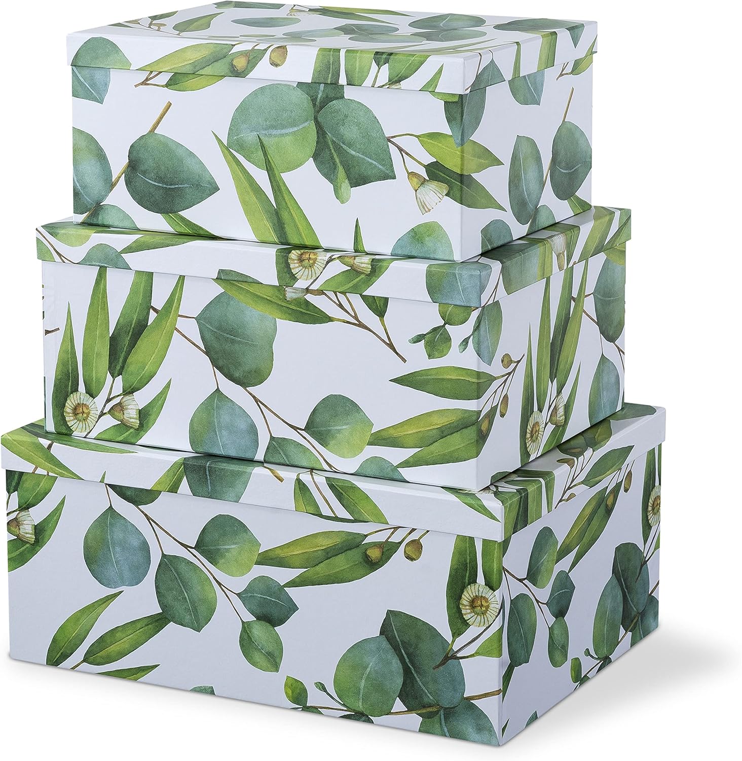 Gold Storage Basket — Set of 3 — Sprigs of Green