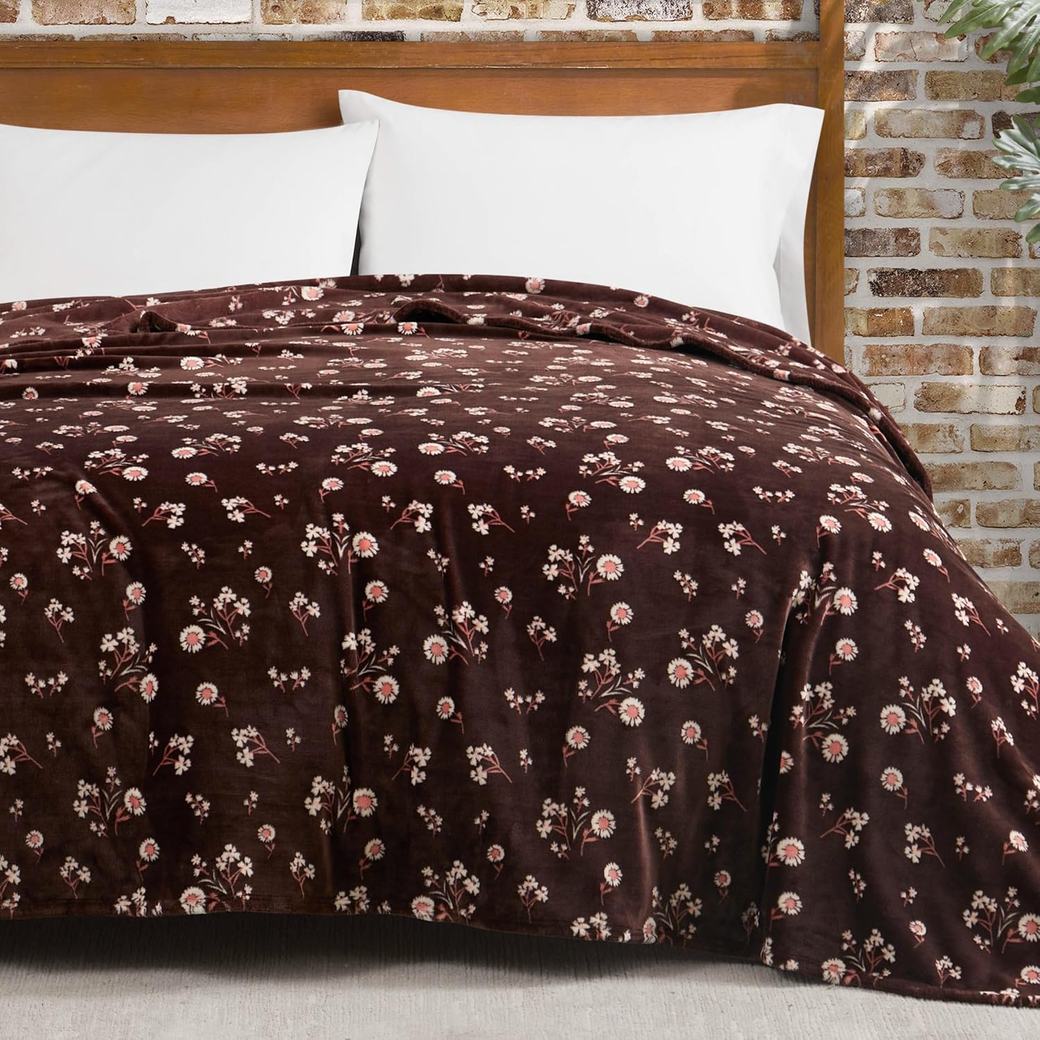 Beige Throw Pillow — 50" — French Roast Brown