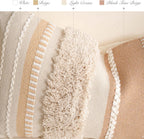 Tufted Boho Beige Throw Pillow Cover — 20" - View 5