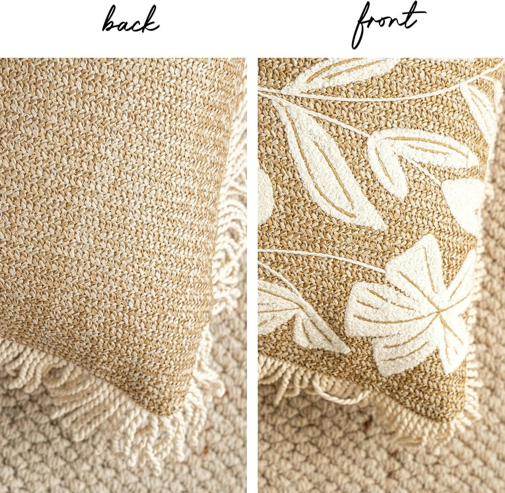 Lumbar Boho Beige Throw Pillow Cover — 20" - View 8