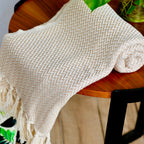 Boho Beige Throw Pillow