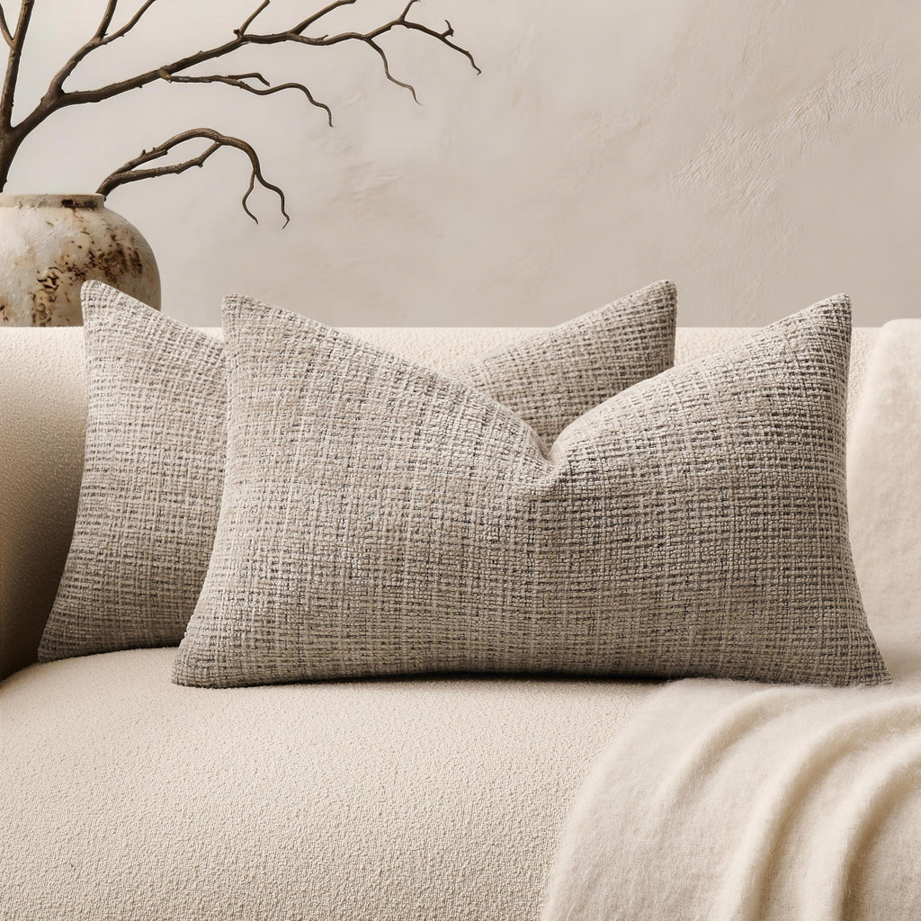 Chenille Boho Blue Throw Pillow Cover — 20"