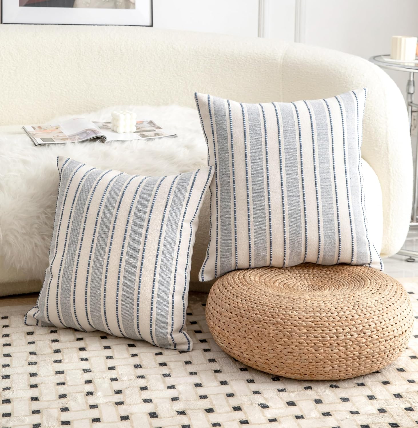 Boho Beige Throw Pillow Cover — 18" - View 3