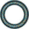 Round Glass Wall Mirror — Turquoise, Coffee Brown, Green