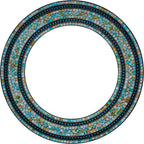 Round Glass Wall Mirror — Turquoise, Coffee Brown, Green