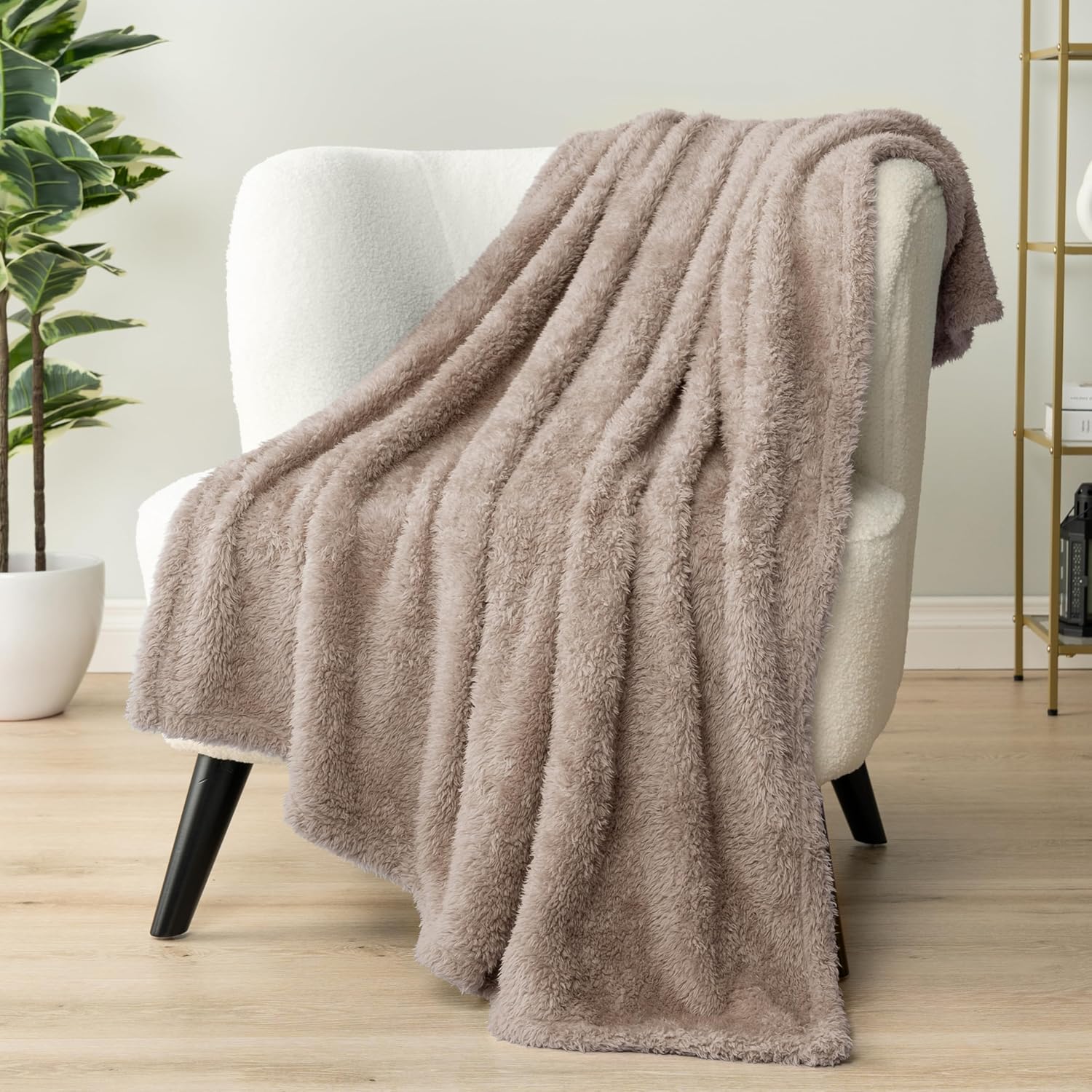 Beige Throw Pillow — 50x60 — Taupe