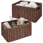 Boho Beige Woven Basket — 13"