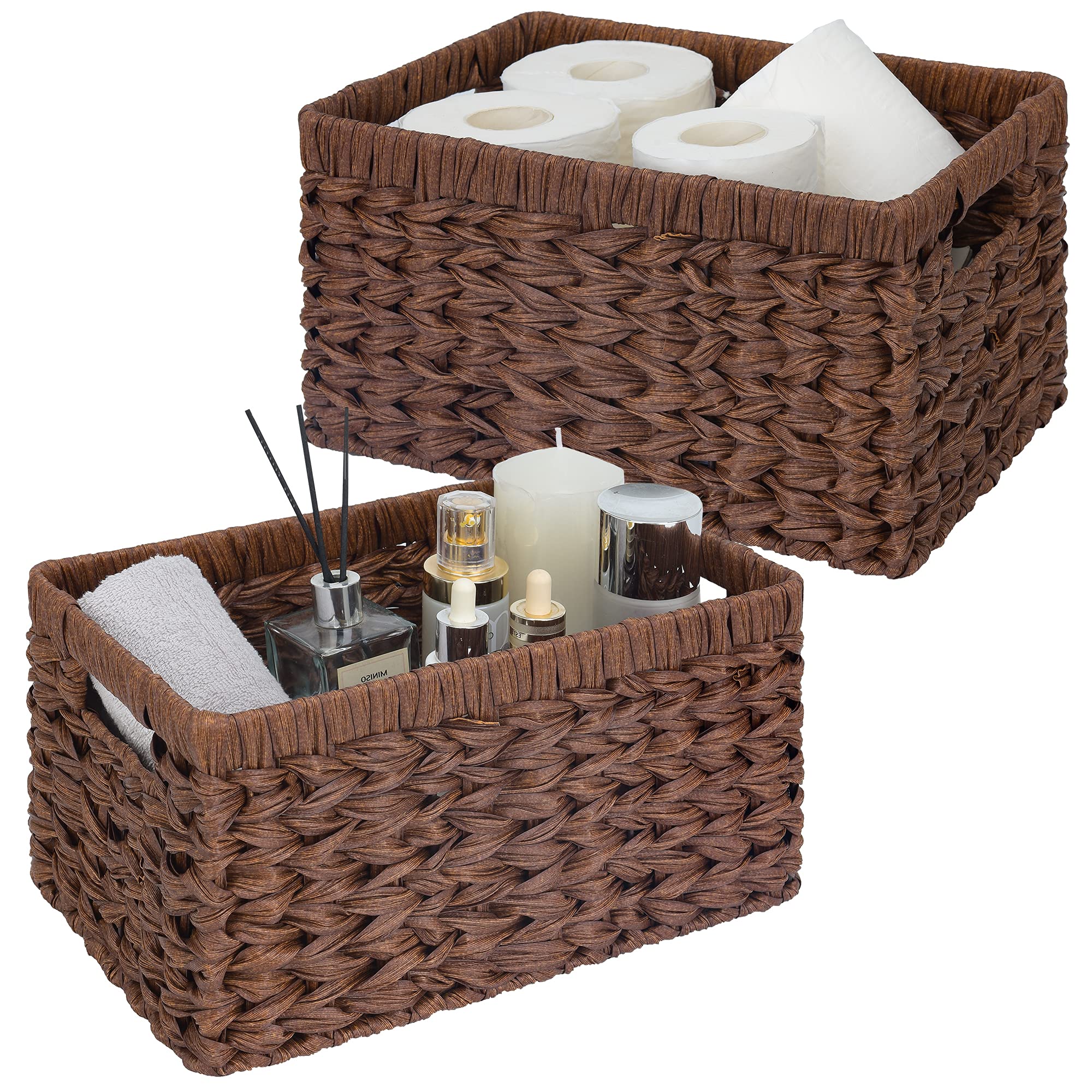 Boho Beige Woven Basket — 13"