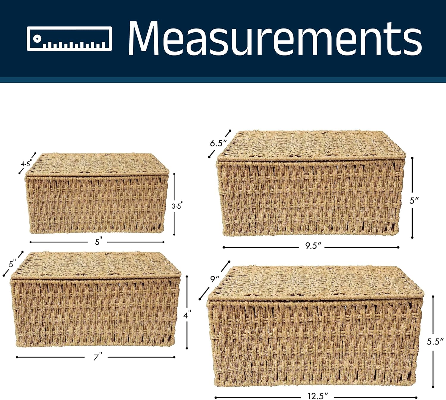 Boho Rattan Storage Basket — Set of 4 - View 4