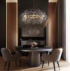 Round Luxe Gold Chandelier — 6-Light - View 4
