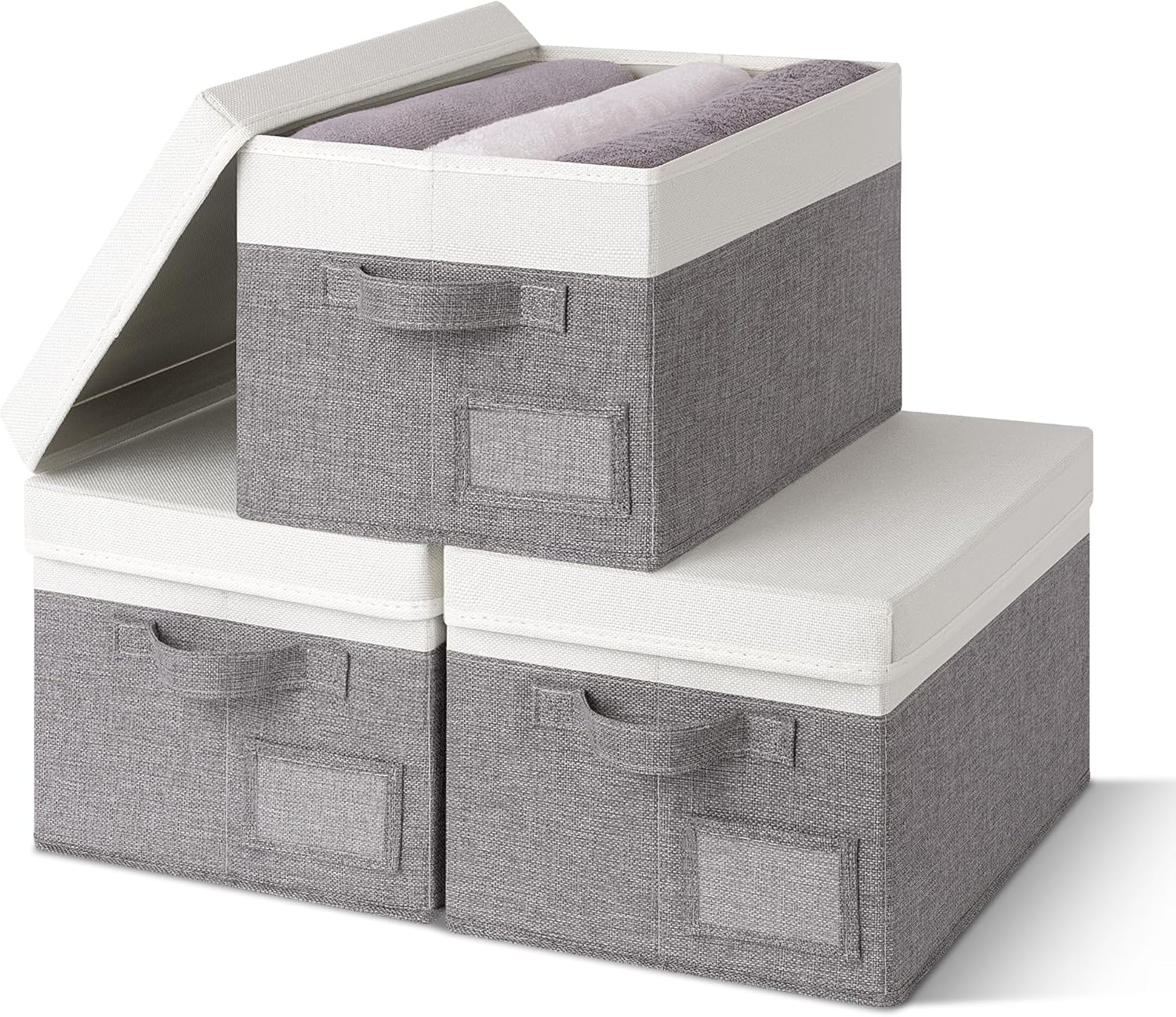 Linen Beige Storage Bin — Medium