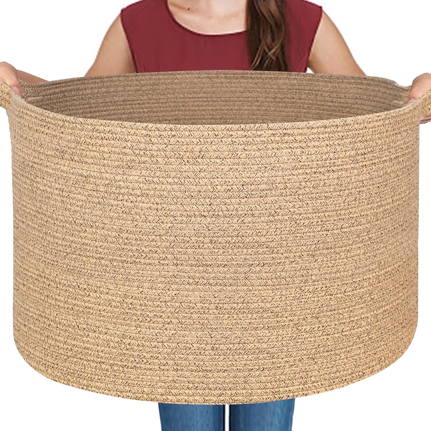 Boho Black Throw Pillow — 22" — Brown Variegated