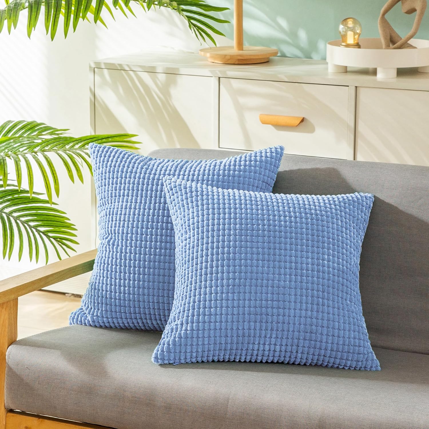 Boho Beige Throw Pillow Cover — 18" — 18" x 18" (Pack of 2)