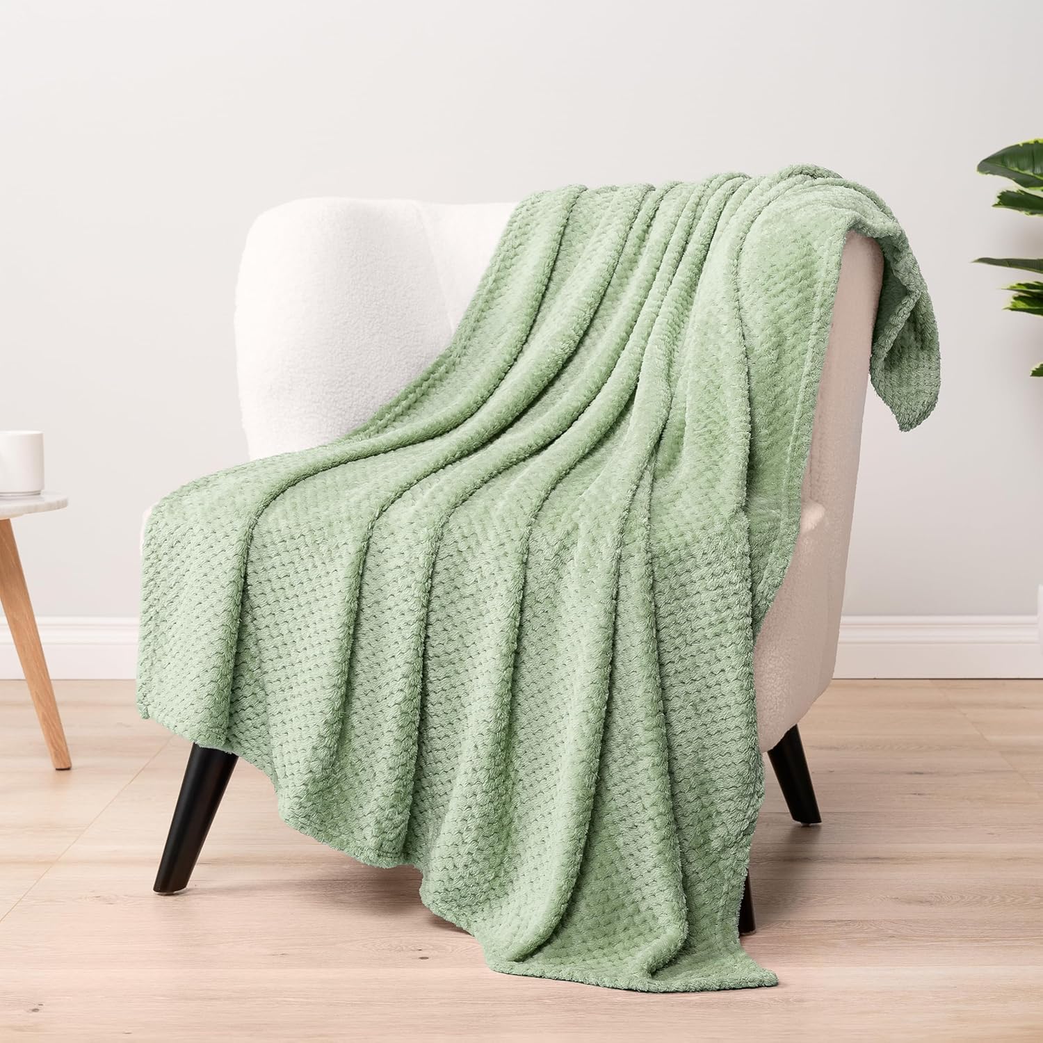 Beige Throw Pillow — 60" — Sage Green