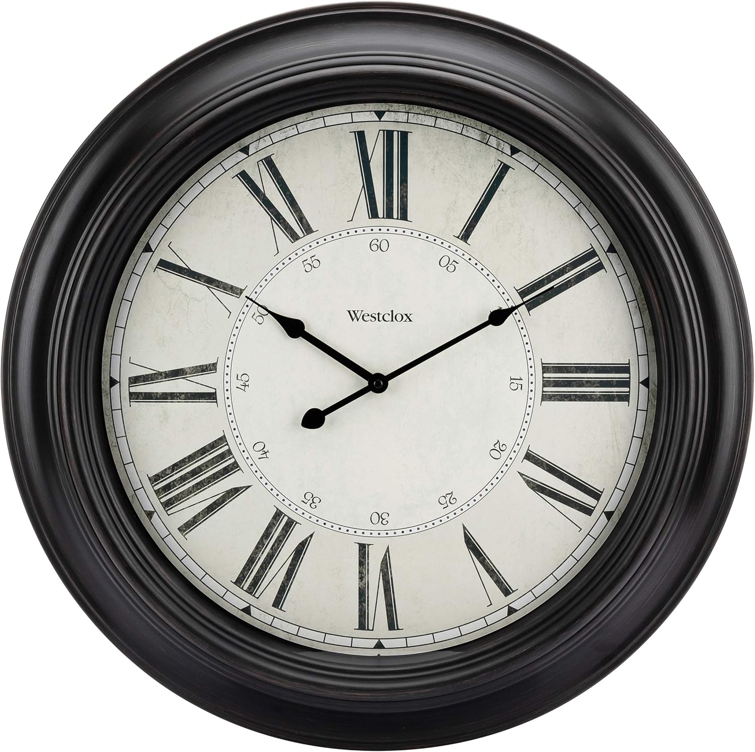 Battery-Operated Farmhouse Black Wall Clock — 24" — Black