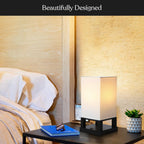 USB Modern Black Bedside Lamp - View 8