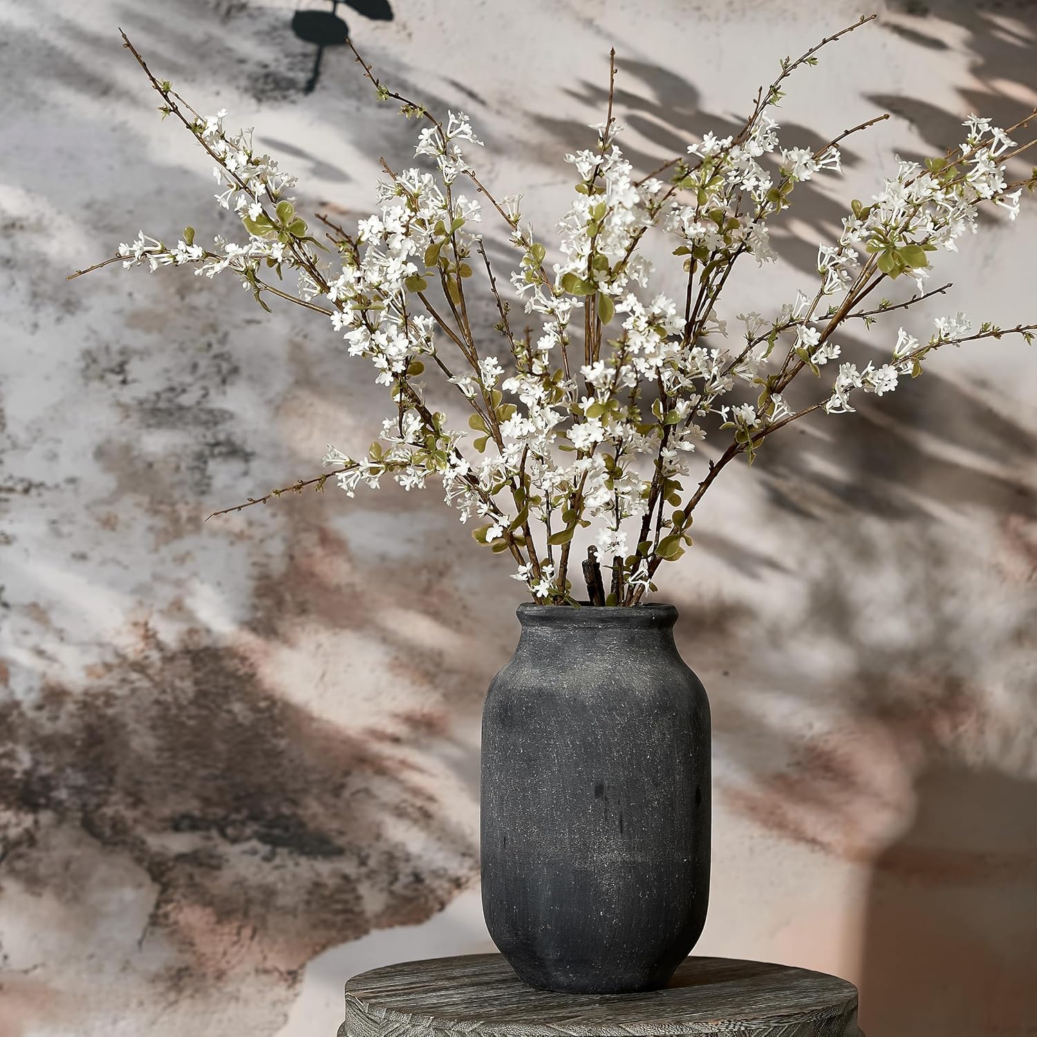 Farmhouse Beige Flower Vase — 3" — Gs18049-black