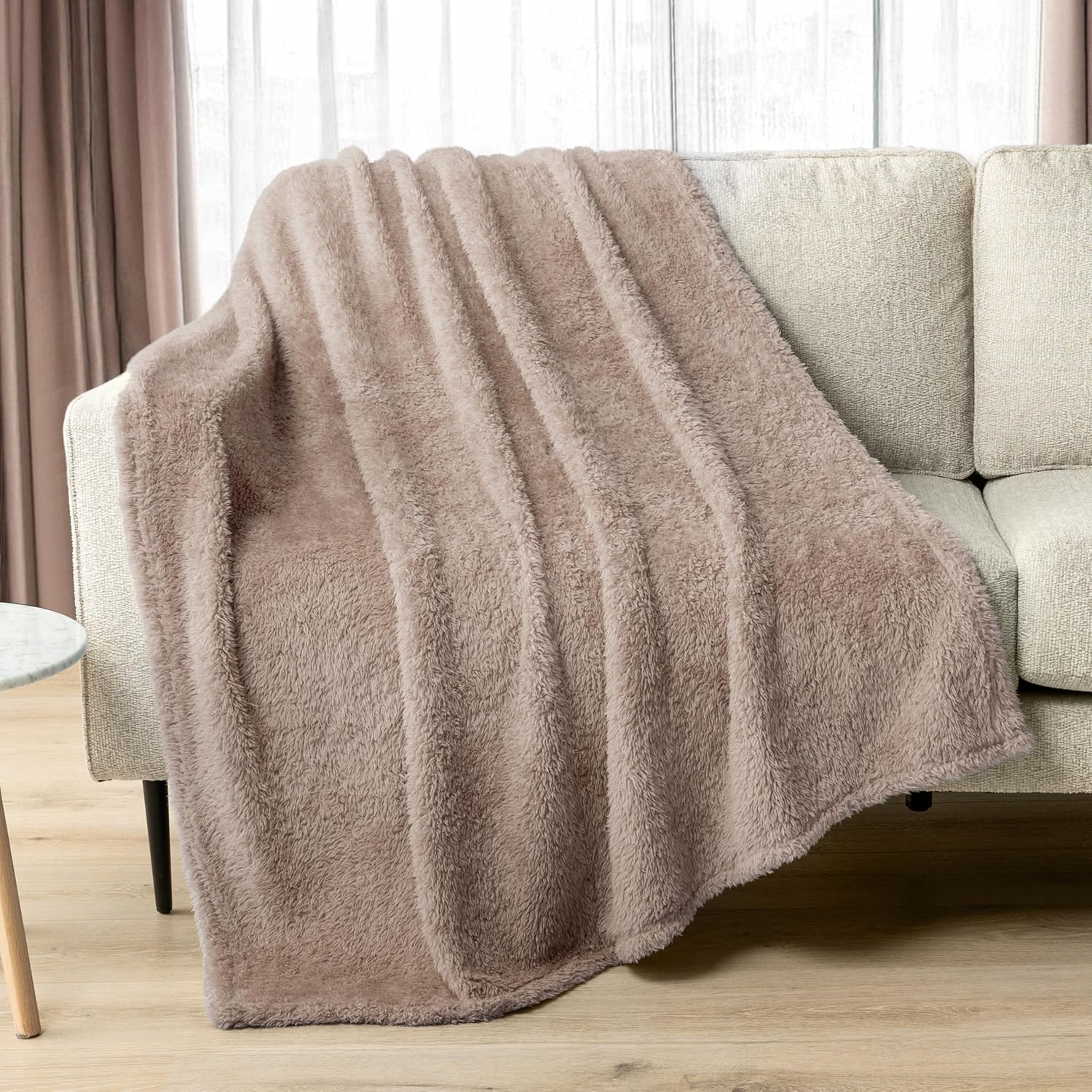 Beige Throw Pillow — 50x60 — Taupe