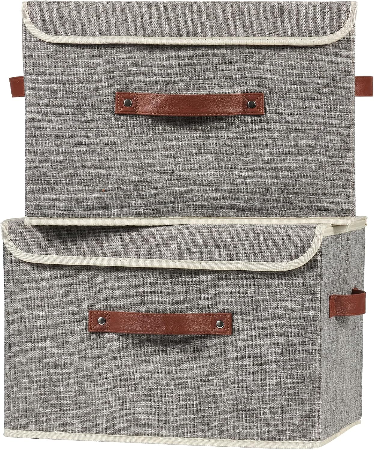 Linen Beige Storage Bin — Set of 1 — Large (Set of 2)