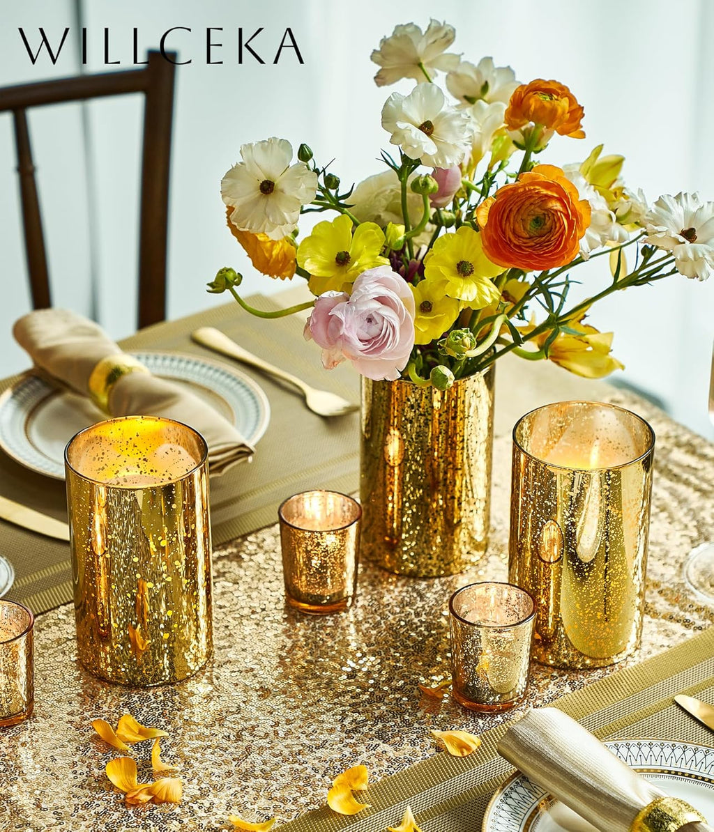 Luxe Gold Pillar Candle — Set of 12 - View 5
