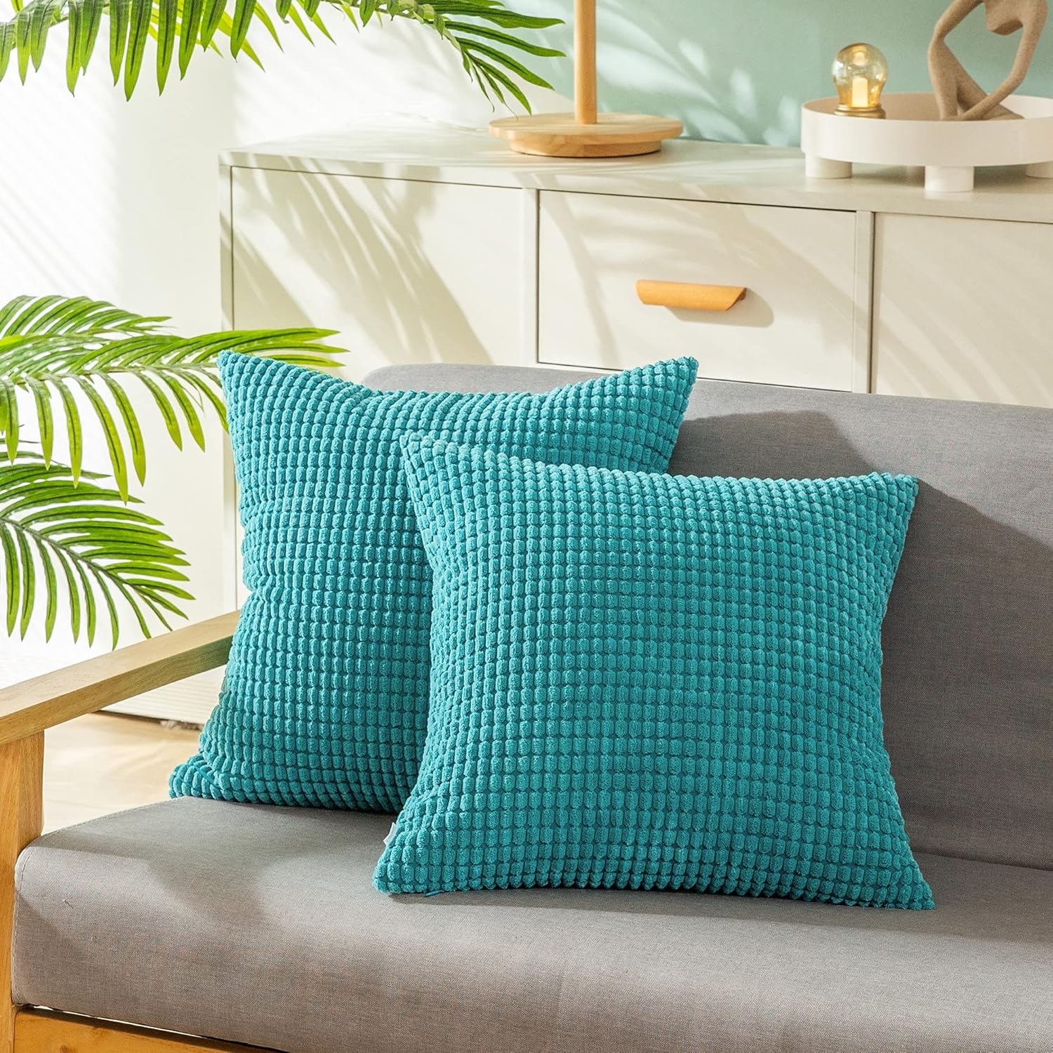 Boho Beige Throw Pillow Cover — 18" — 16" x 16" (Pack of 2)