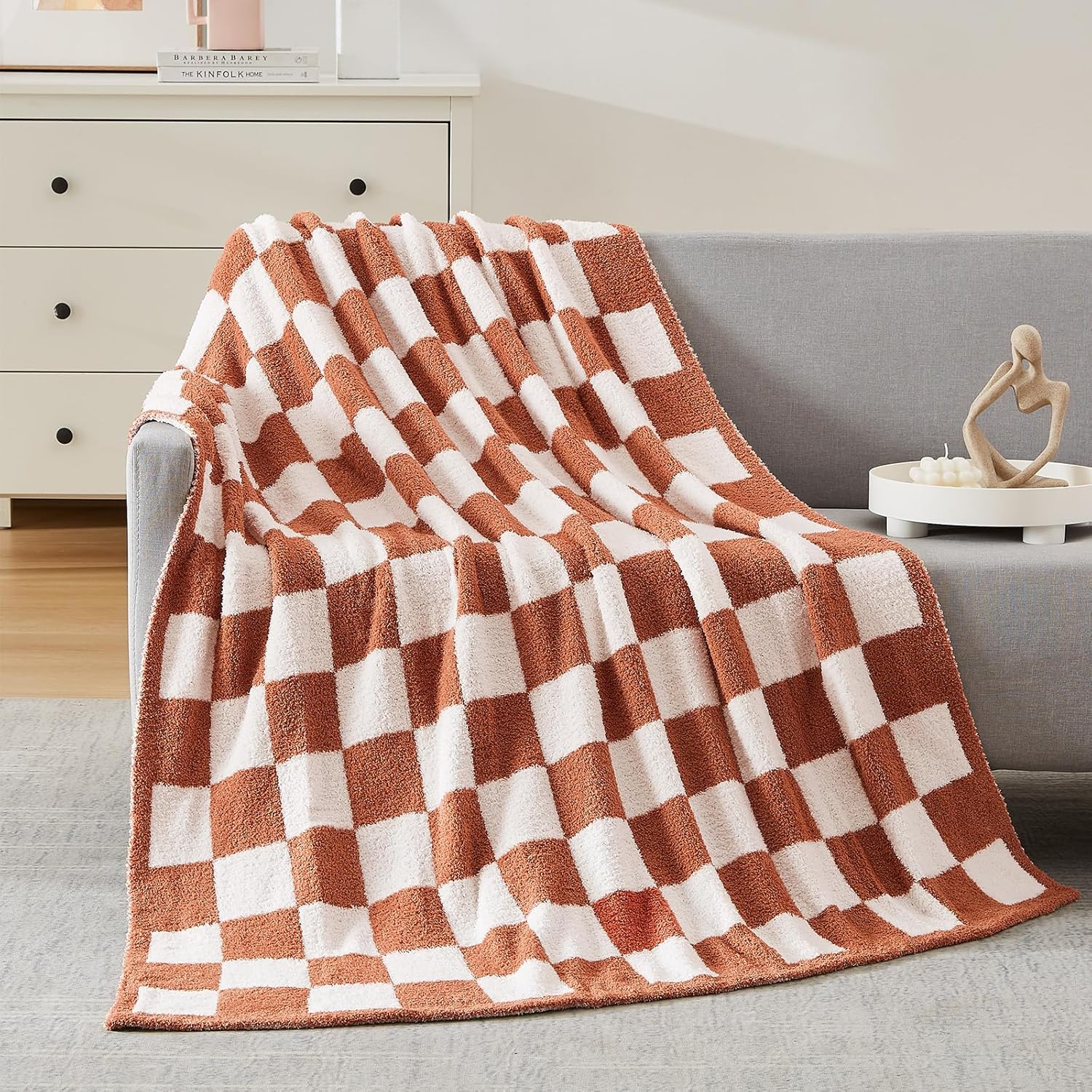 Beige Throw Pillow — 50" — Orange