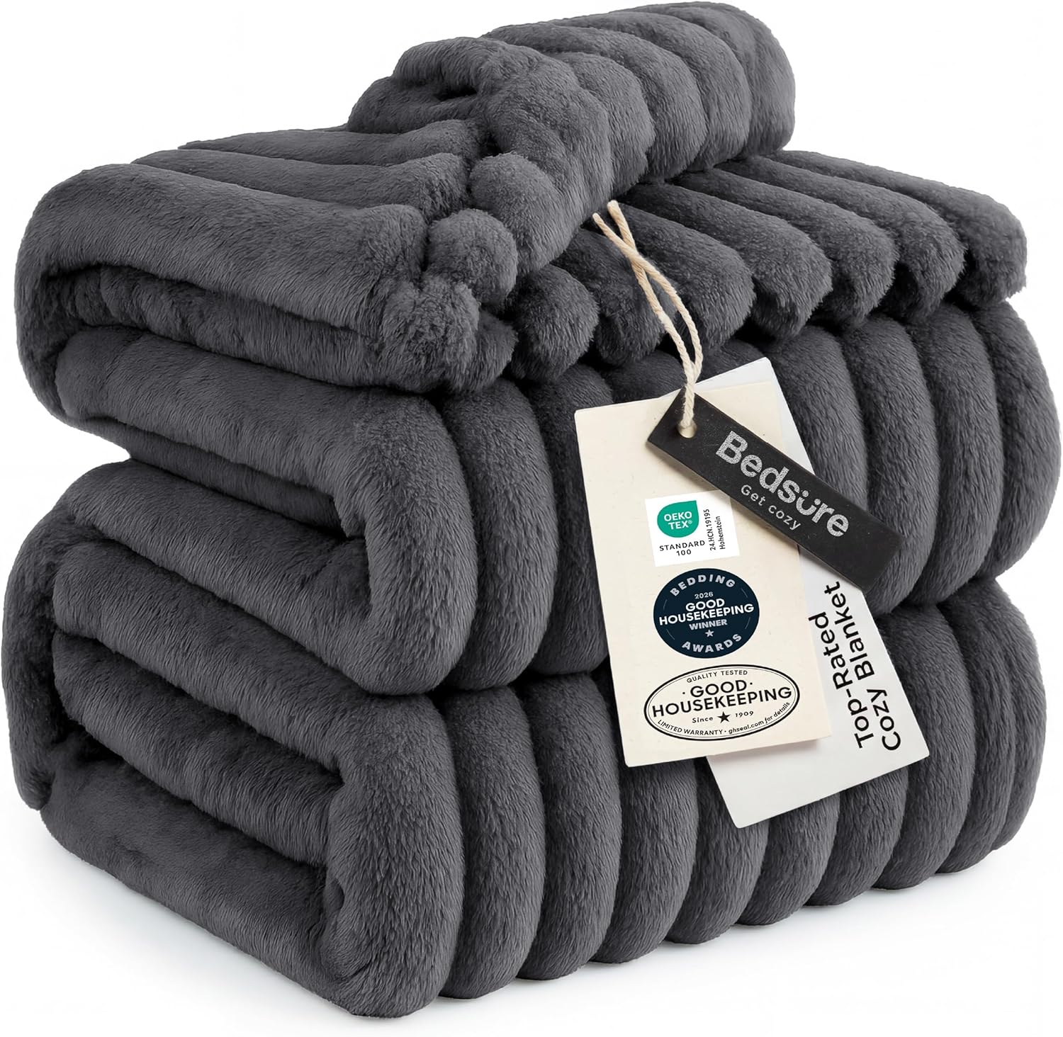 Beige Throw Pillow — 60" — Grey