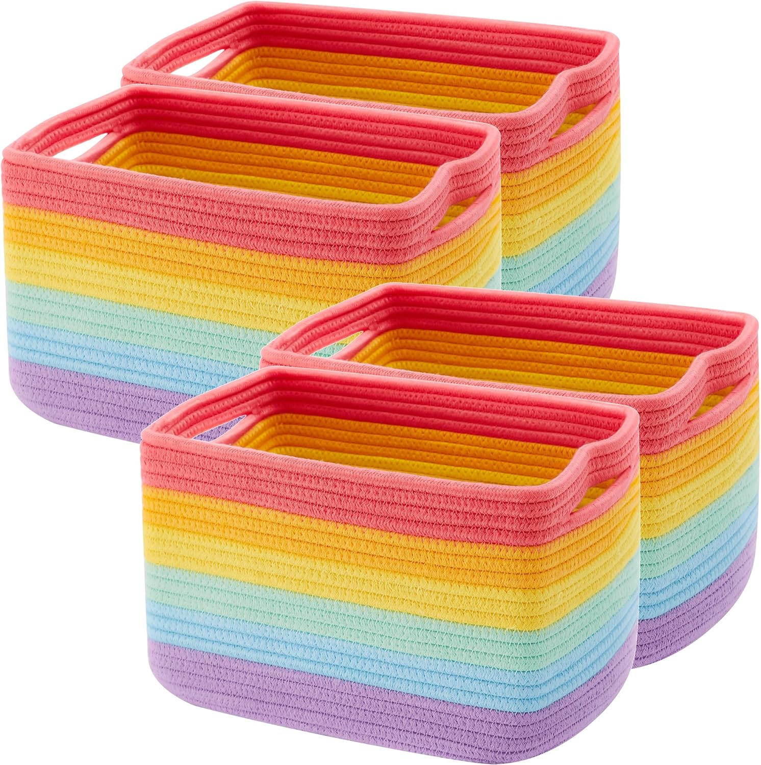 Boho Brown Storage Basket — Set of 4 — Rainbow
