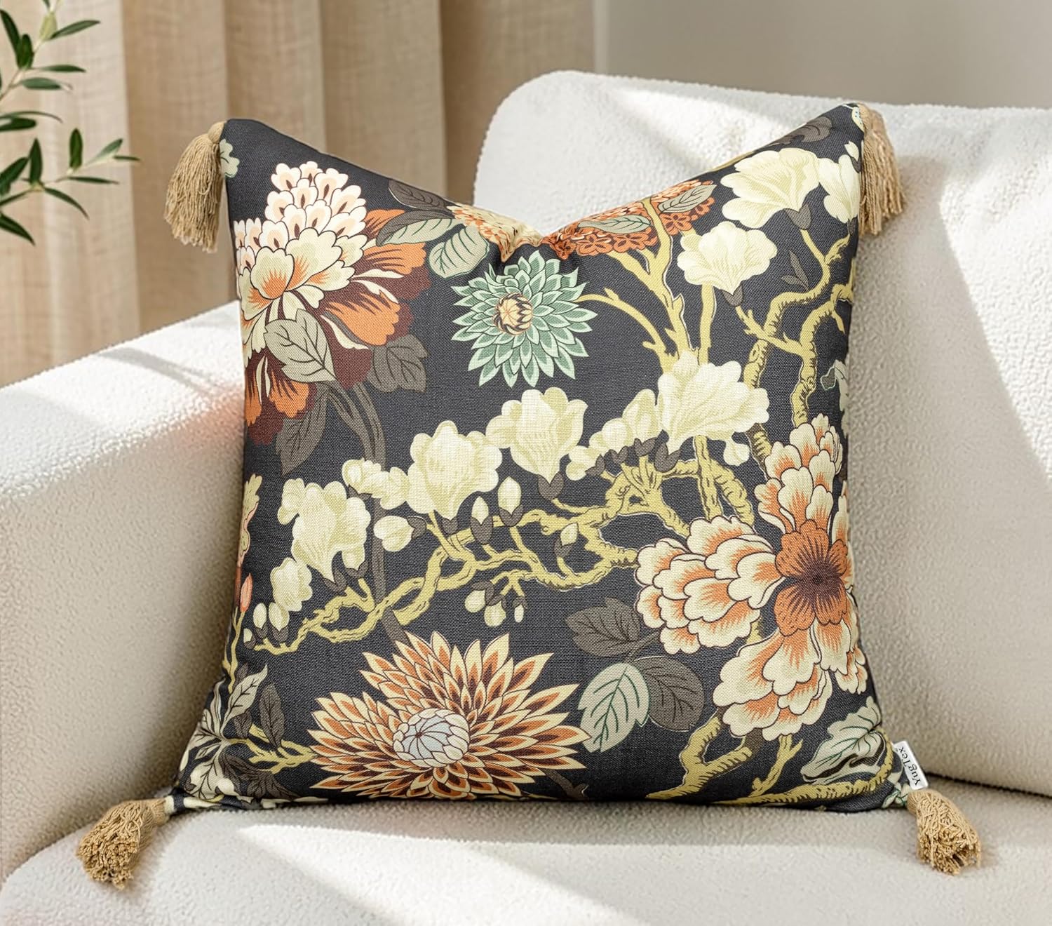 Farmhouse Beige Throw Pillow Cover — 20" — 20" x 20" (Pack of 1)