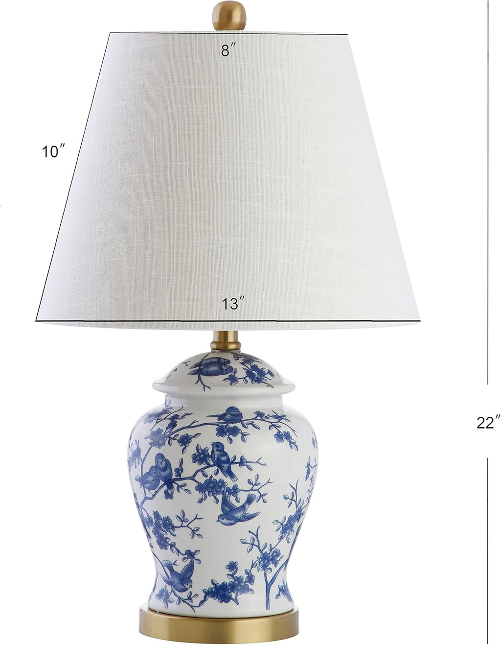 Linen Farmhouse Blue Bedside Lamp — 22" - View 3