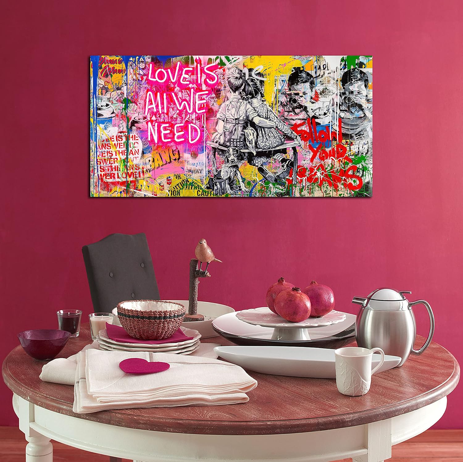Black Canvas Wall Art — 59" - View 2